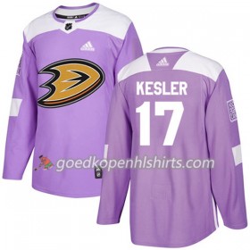 Anaheim Ducks Ryan Kesler 17 Adidas 2017-2018 Purper Fights Cancer Practice Authentic Shirt - Mannen